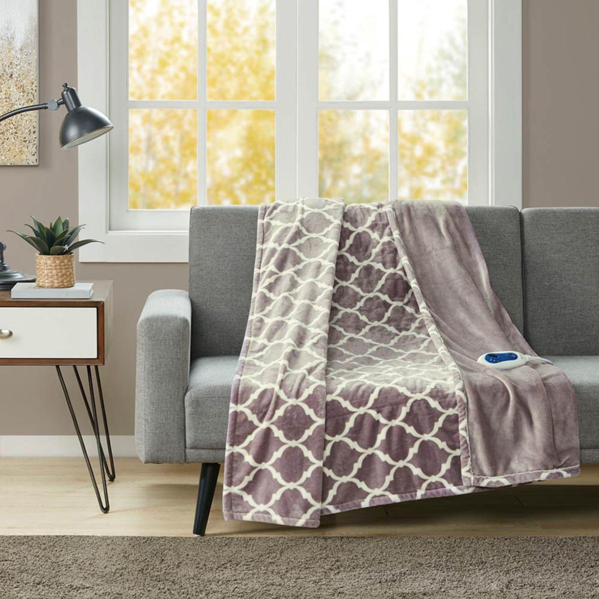 Beautyrest Heated Ogee Printed Throw - 60inW X 70inL