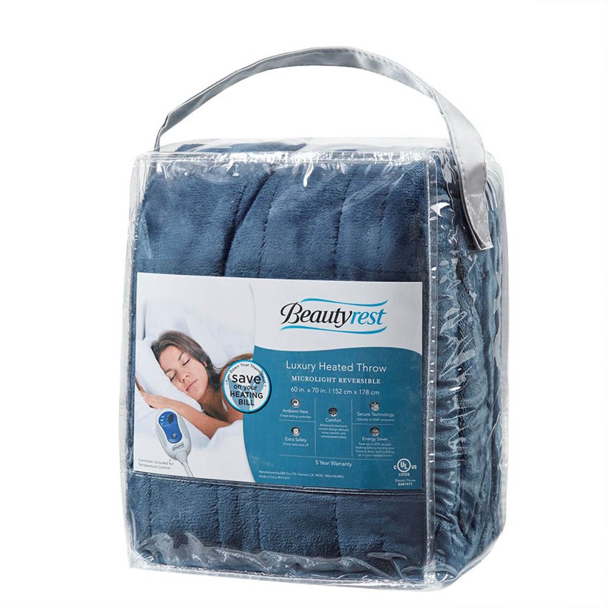 Beautyrest Heated Plush Throw - 60inW X 70inL