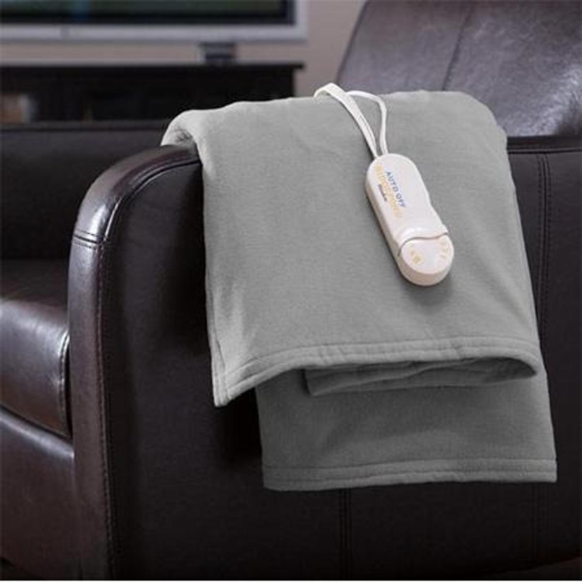 Biddeford Heated Throw With Analog Control - Sage
