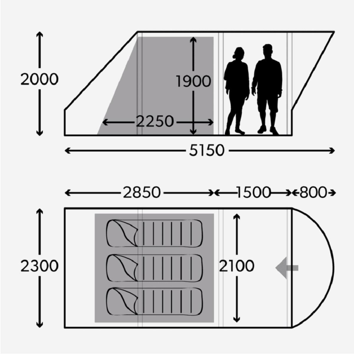 Dometic Boracay FTC 301 Inflatable Camping Tent For 3-person