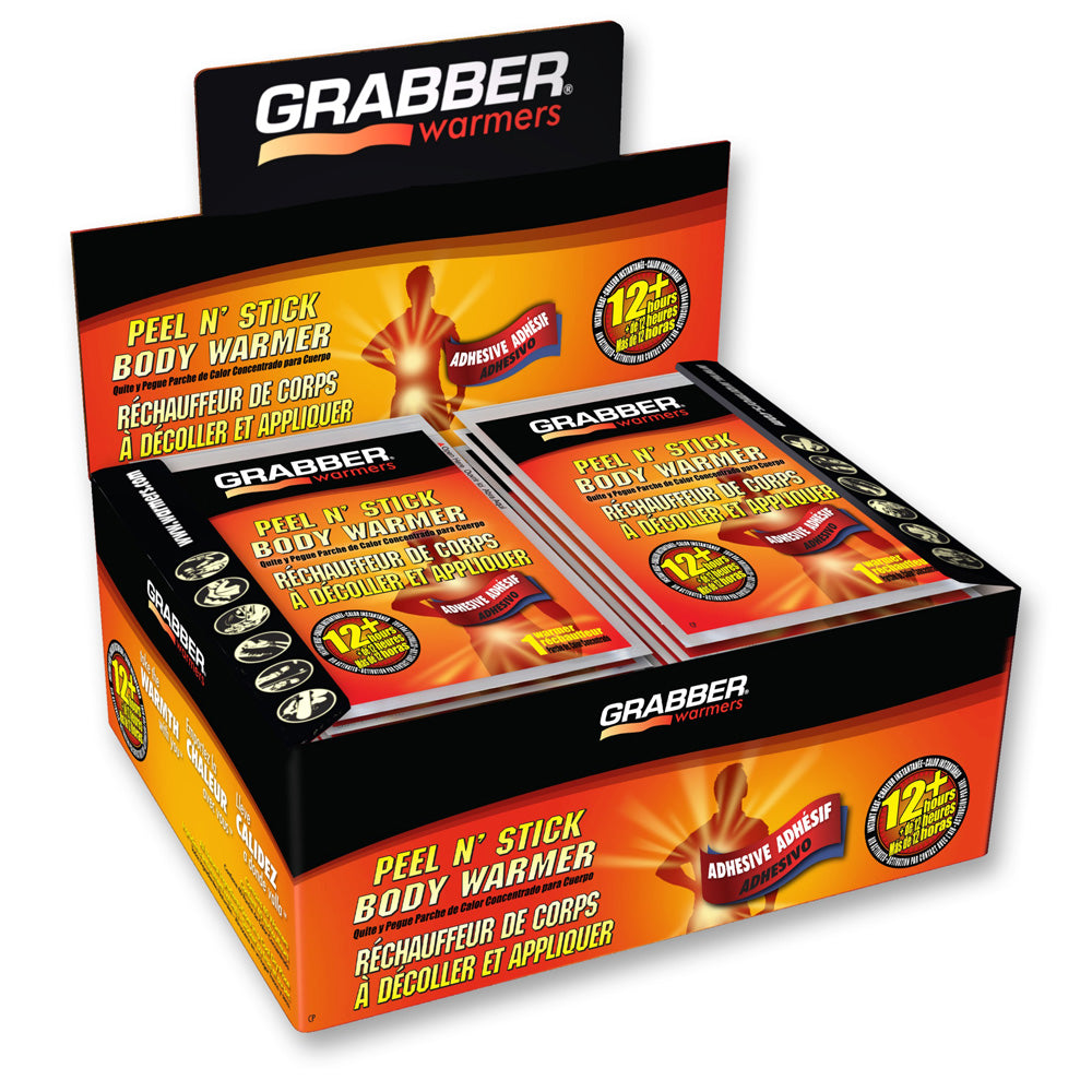 Grabber Warmers Peel N Stick 12+ Hour Adhesive Body Warmer - 40 Pack Box