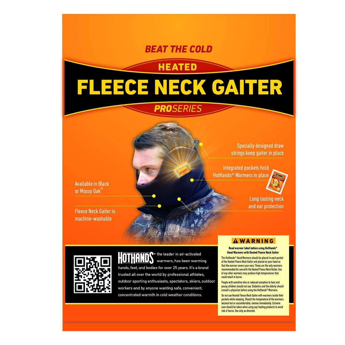 Hothands Heated Fleece Neck Gaiter - Black
