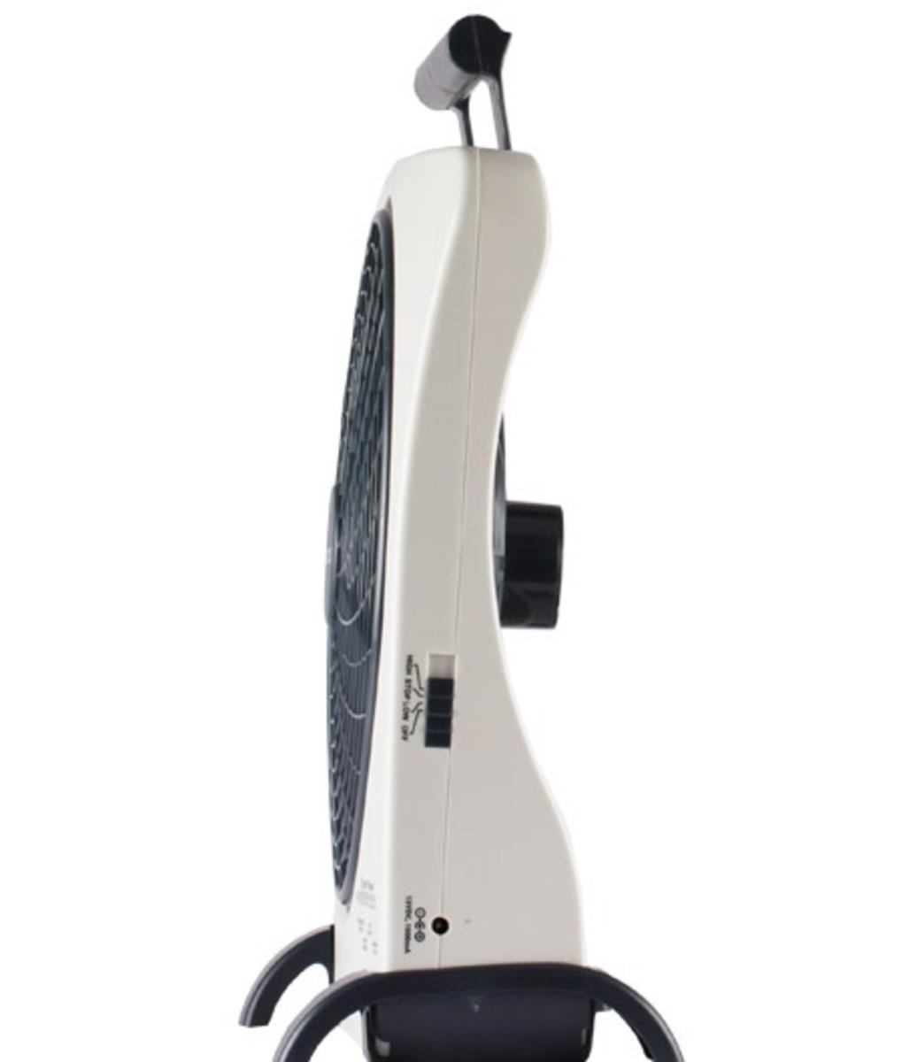 O2 Cool Treva 10in SmartPower Fan With USB Power Port & AC Adapter