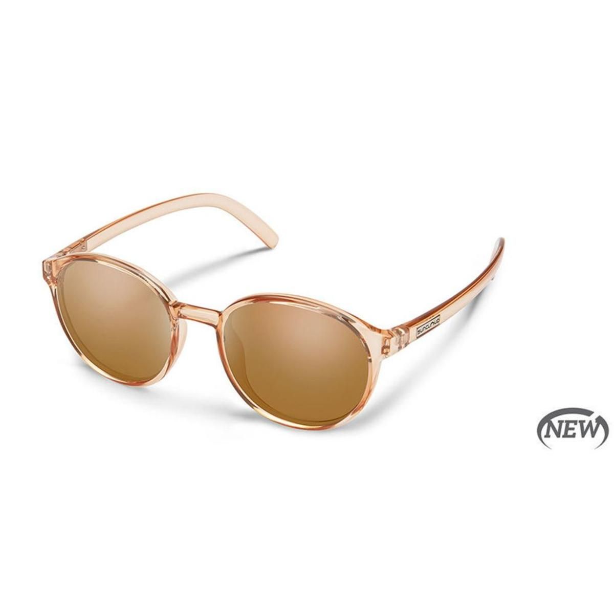 Suncloud Injection Low Key Polarized Brown Sunglasses - Crystal Peach Frame