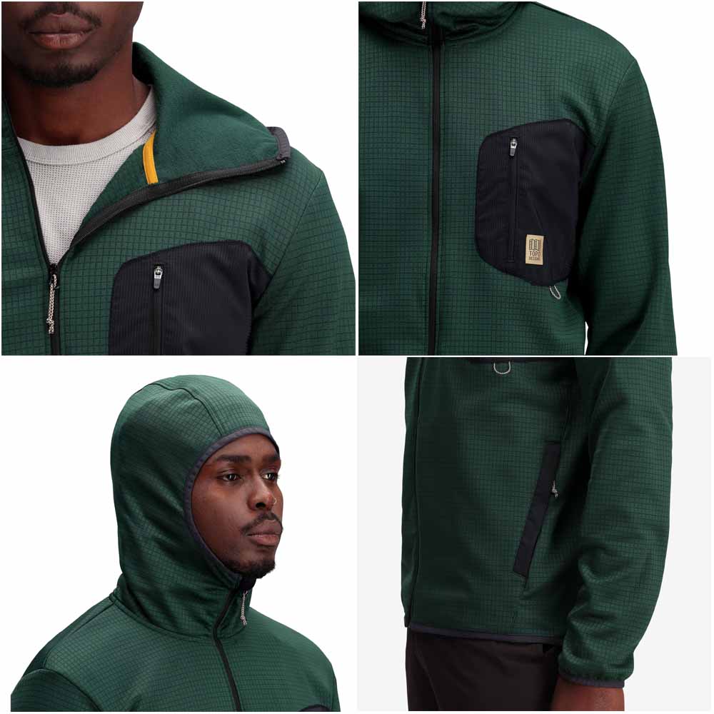 Topo Designs Mens Global Midlayer Hoodie