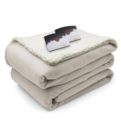  Biddeford Blankets Comfort Knit/Sherpa Electric Heated Blanket With Digital Controller - Full