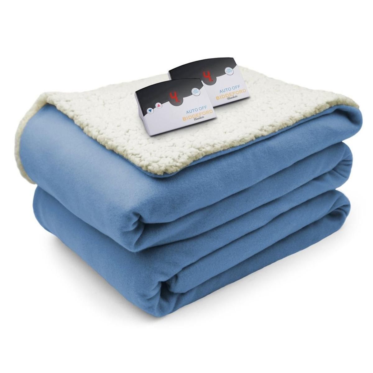  Biddeford Blankets Comfort Knit/Sherpa Electric Heated Blanket With Digital Controller - Queen