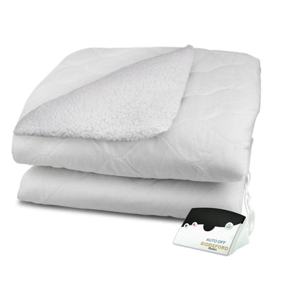  Biddeford Blankets Sherpa Quilted Electric Heated Mattress Pad With Digital Controller - Queen