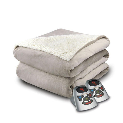  Biddeford Blankets Velour/Sherpa Heated Blanket With Digital Controller - King
