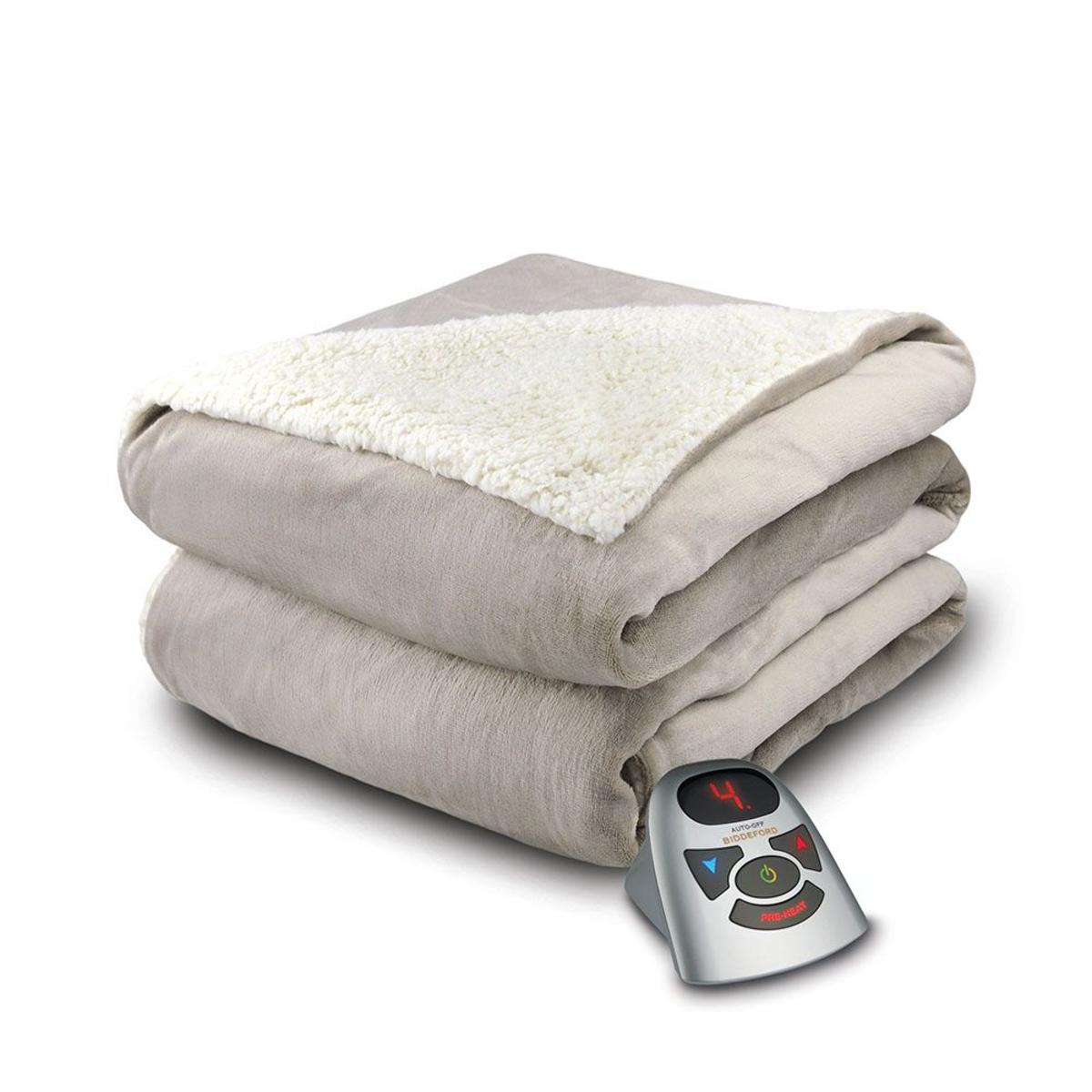  Biddeford Blankets Velour/Sherpa Heated Blanket With Digital Controller - Twin