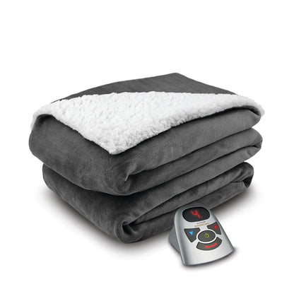  Biddeford Blankets Velour/Sherpa Heated Blanket With Digital Controller - Twin