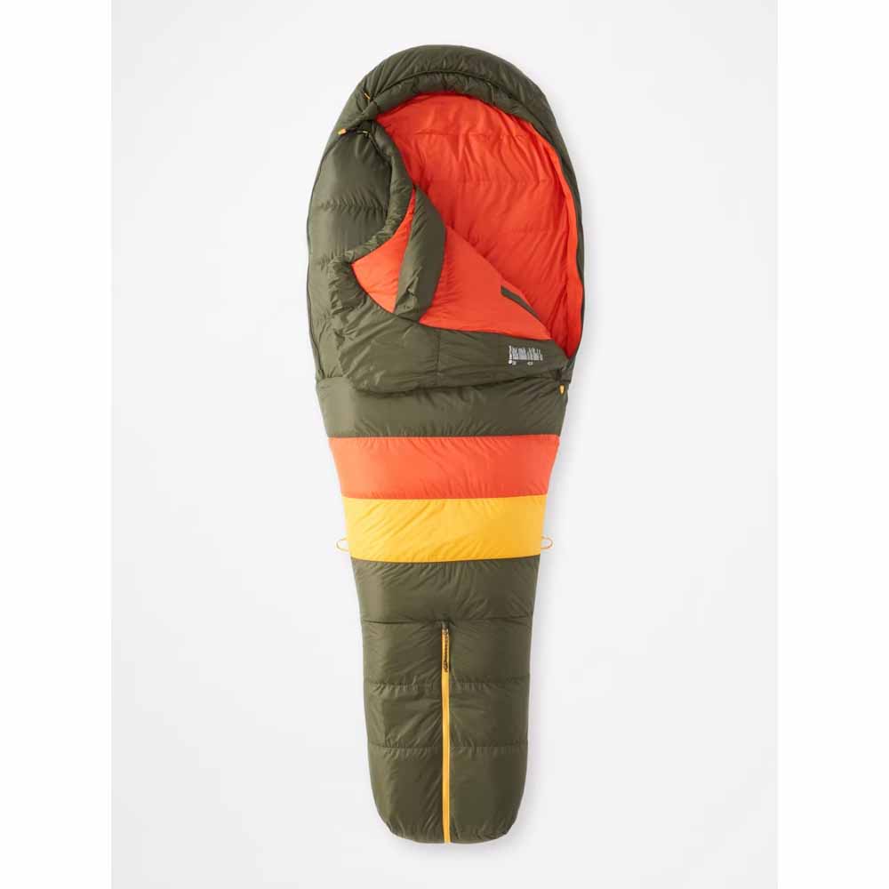  Marmot Mens Never Winter 30ï¿½ Sleeping Bag - Long/Nori/Red Sun