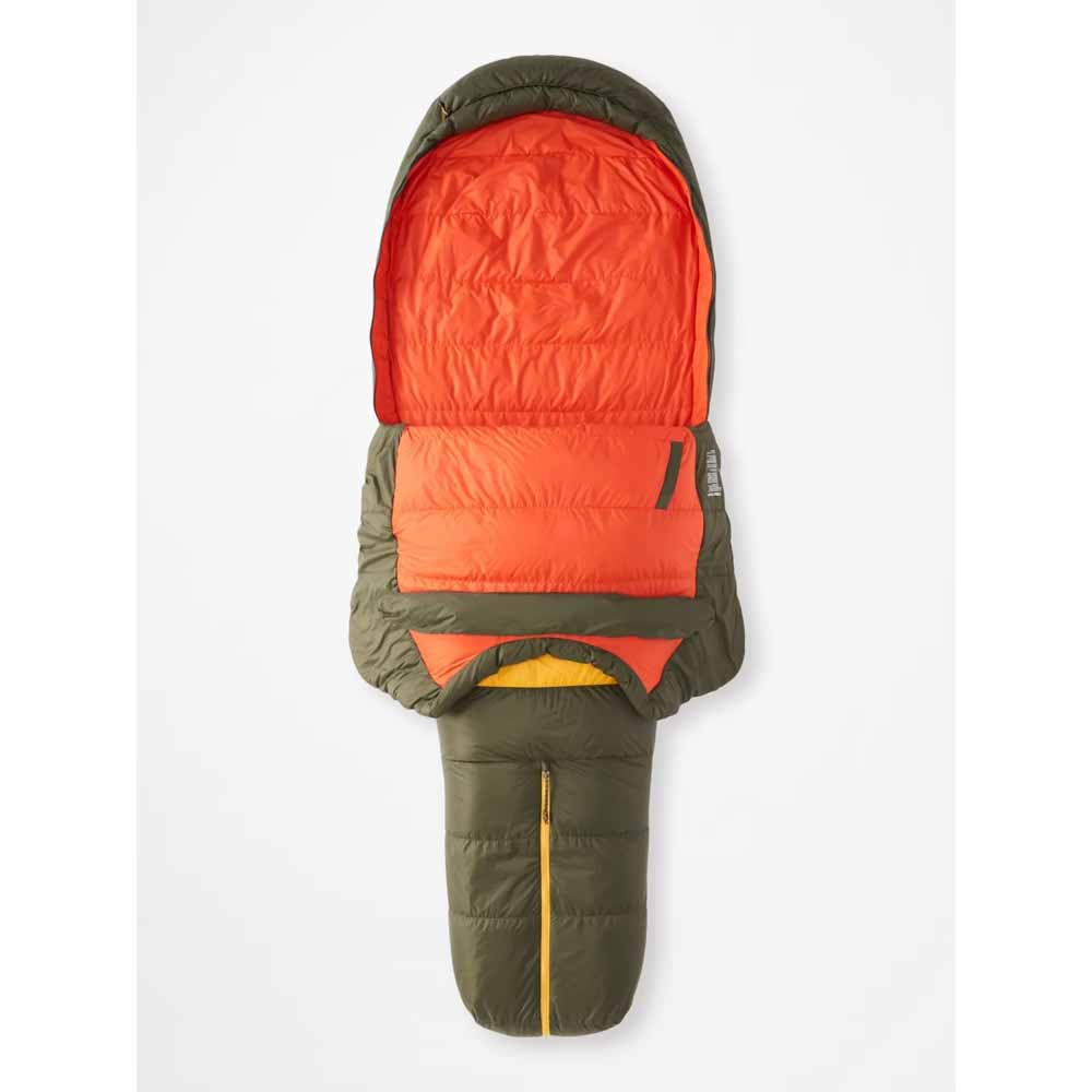  Marmot Mens Never Winter 30ï¿½ Sleeping Bag - Long/Nori/Red Sun