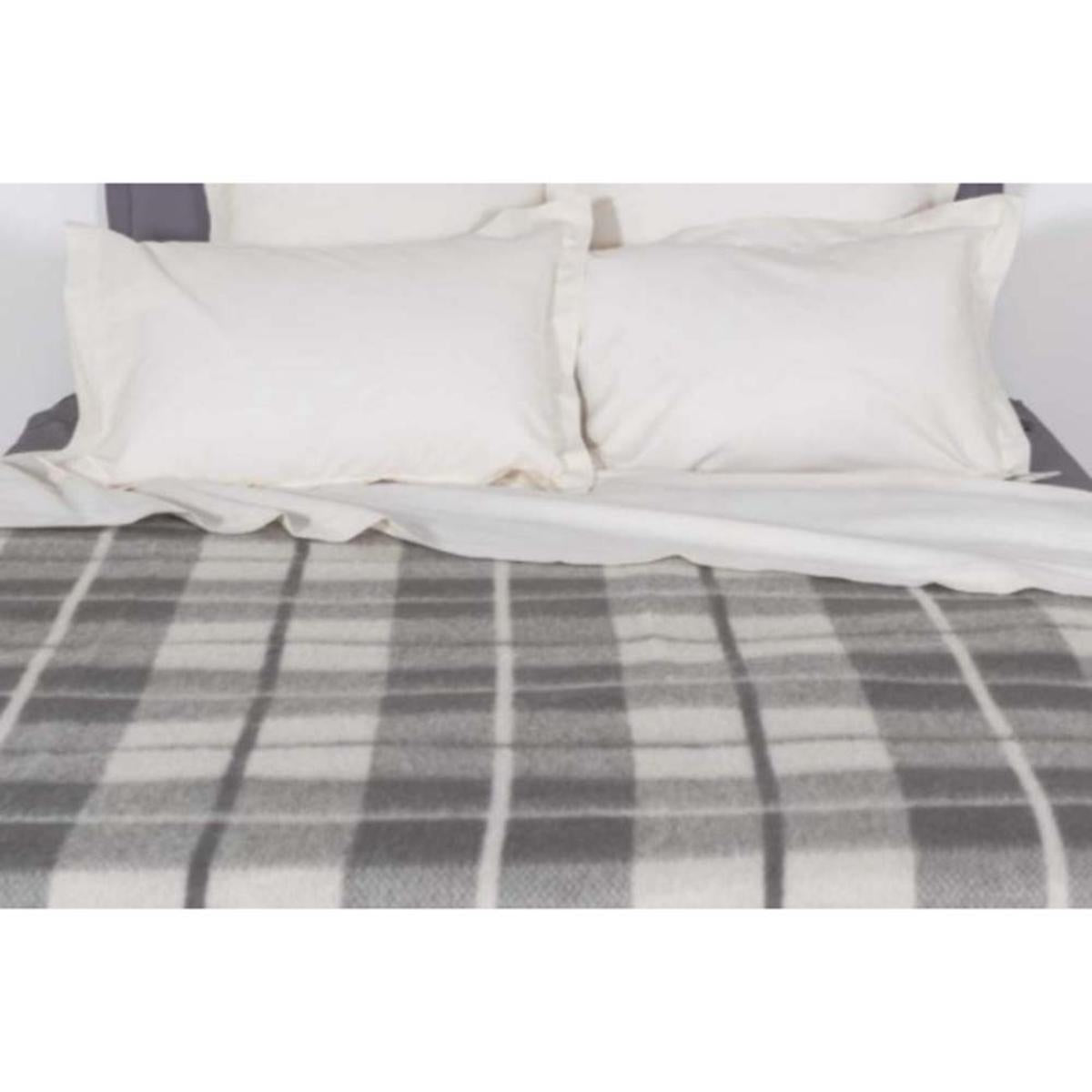  Poyet Motte Rivoli Checks 100% Virgin Wool Blanket 400Gsm 33 Micron - Queen 94in X 90in