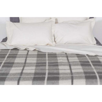  Poyet Motte Rivoli Checks 100% Virgin Wool Blanket 400Gsm 33 Micron - Queen 94in X 90in