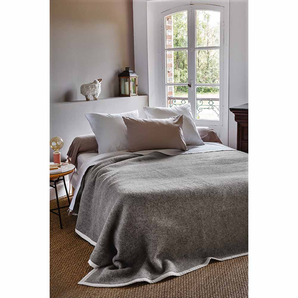  Poyet Motte Sant FE Blanket 100% Wool Blanket 500Gsm - Twin 72in X 90in/Bizet/Natural