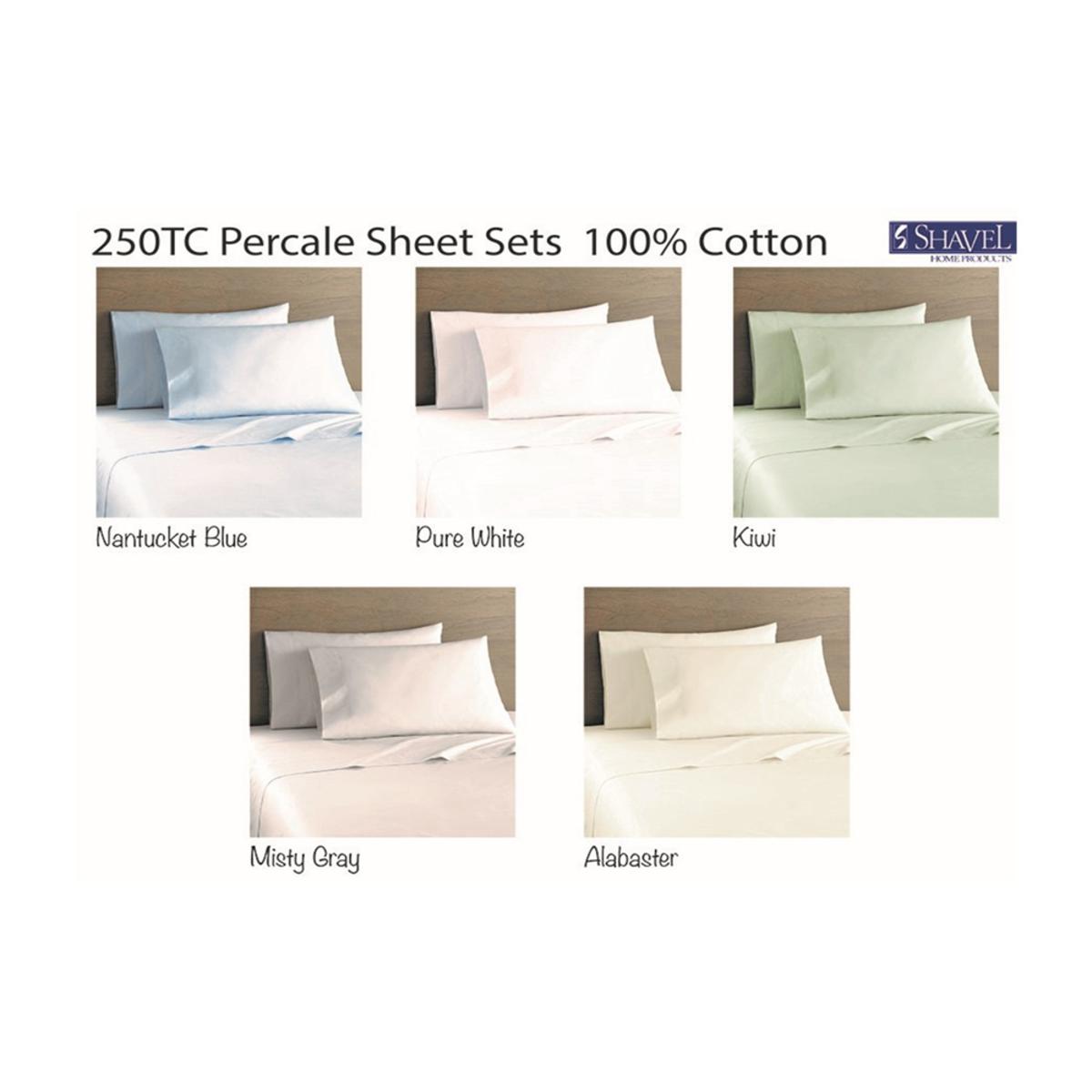  Shavel 250-TC Cotton Percale Sheet Sets - King