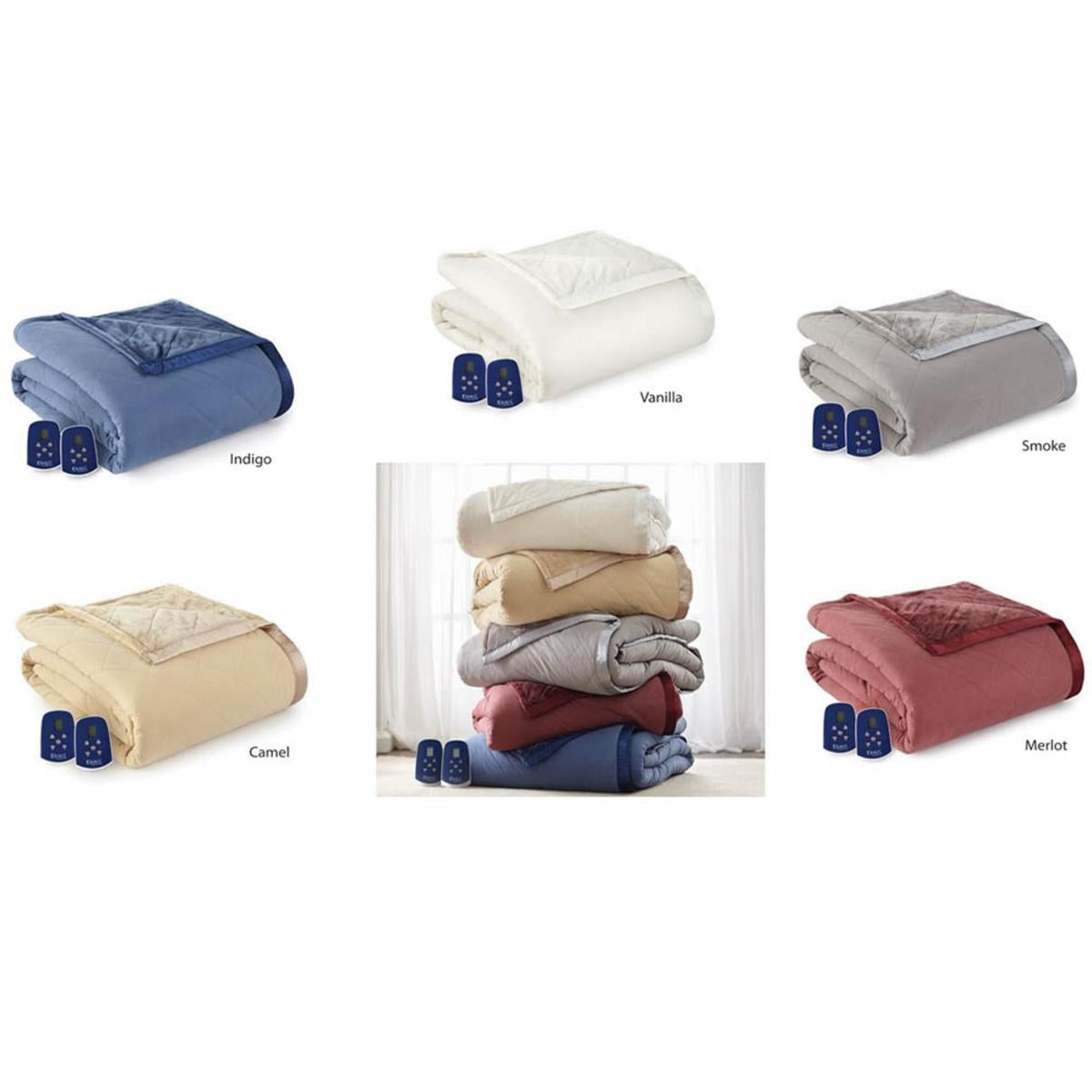  Shavel Micro Flannel Electric Heated Ultra Velvet Blanket - Full