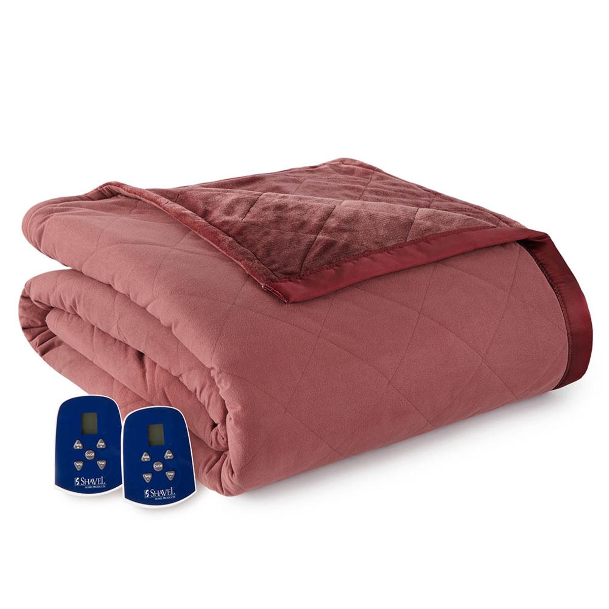  Shavel Micro Flannel Electric Heated Ultra Velvet Blanket - Queen