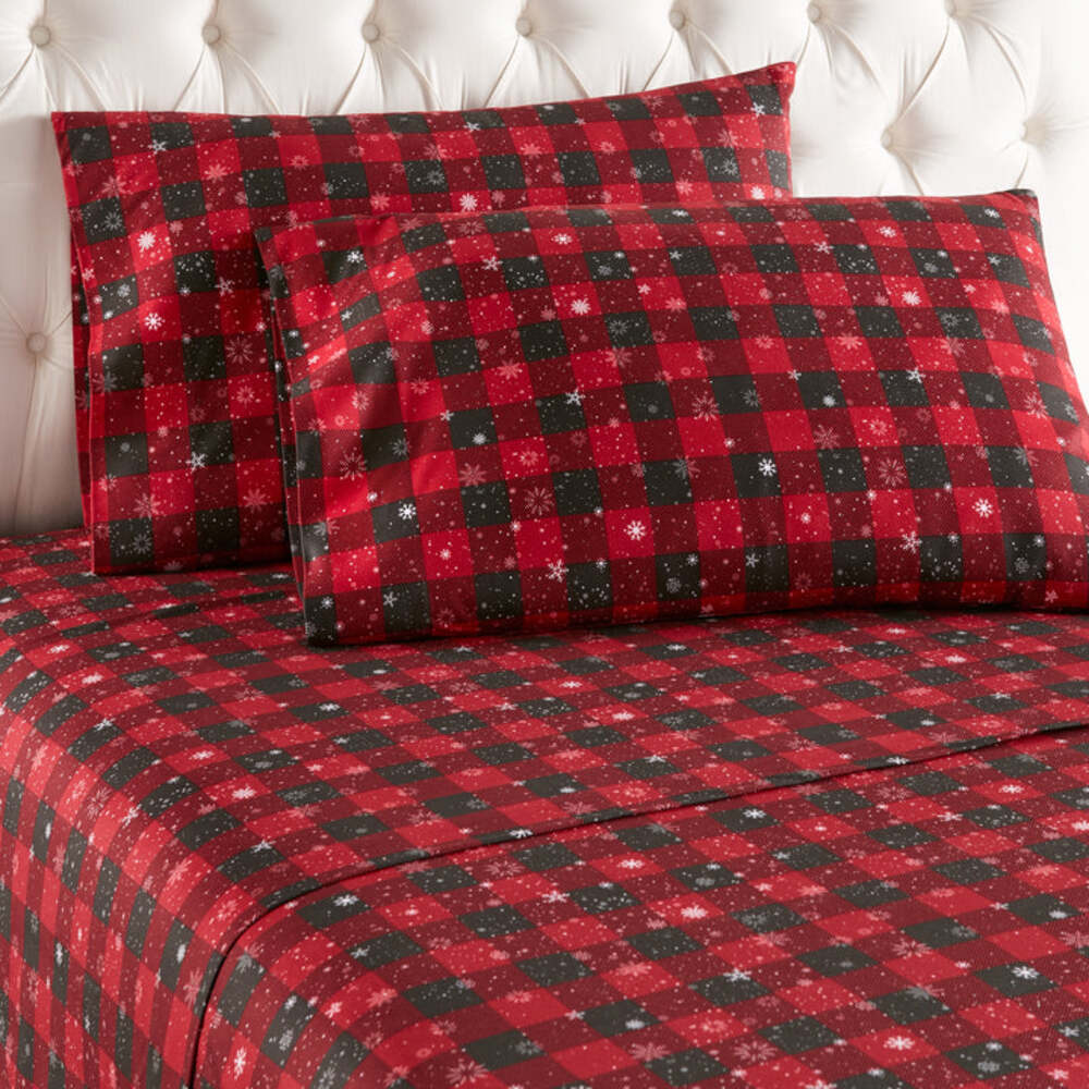  Shavel Micro Flannel Printed Deep-Pocket Sheet Set - Cal King