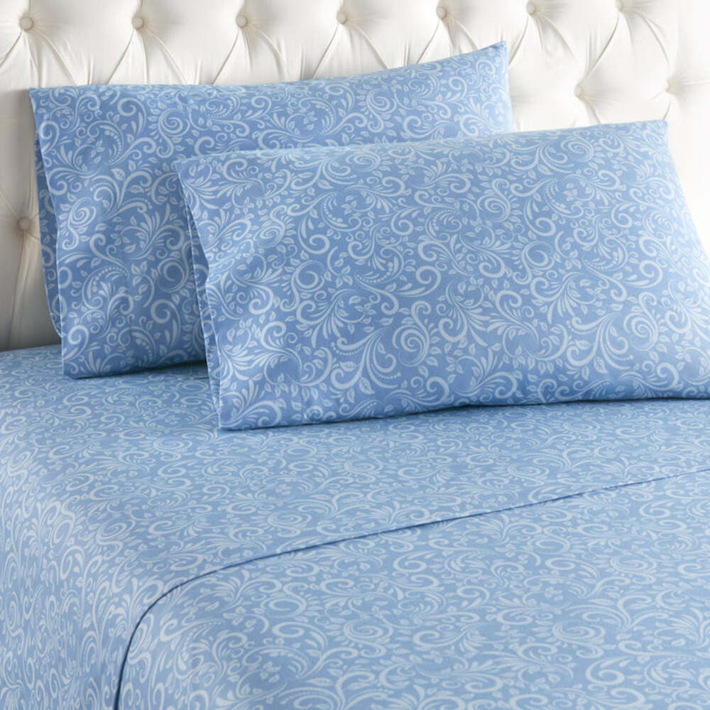  Shavel Micro Flannel Printed Deep-Pocket Sheet Set - King