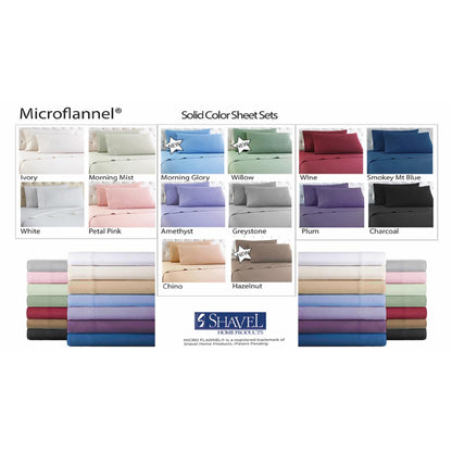  Shavel Micro Flannel Solid Color Sheet Set - Twin