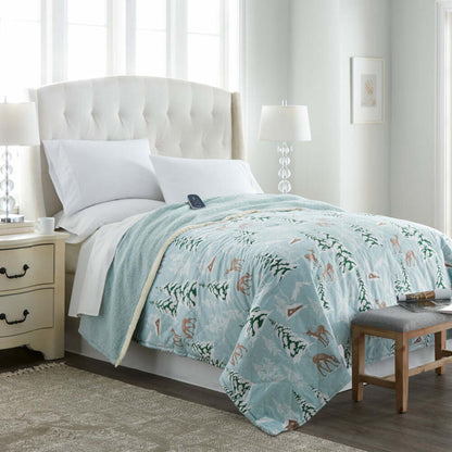  Shavel Micro Flannel The Modern Reverse To Sherpa Electric Heated Blanket - Full