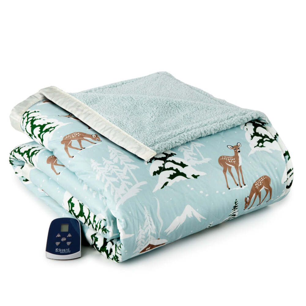  Shavel Micro Flannel The Modern Reverse To Sherpa Electric Heated Blanket - Full