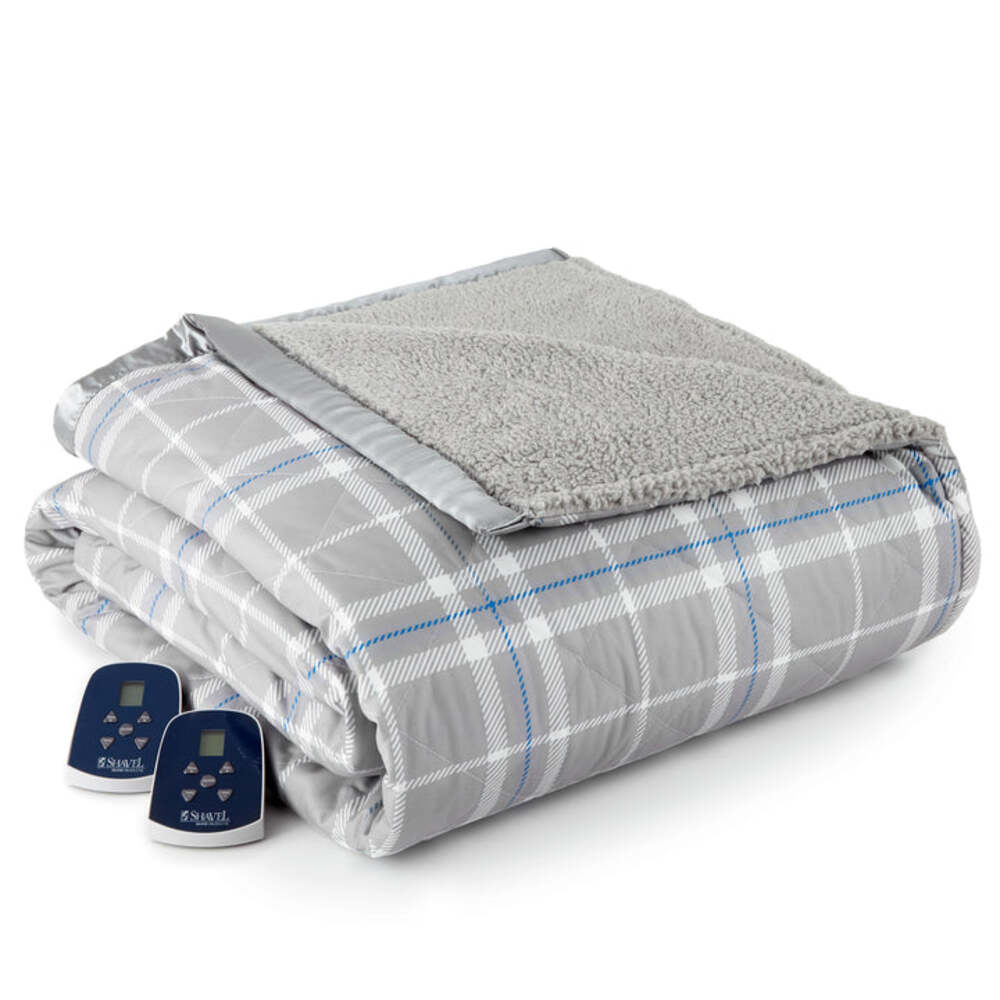  Shavel Micro Flannel The Modern Reverse To Sherpa Electric Heated Blanket - King