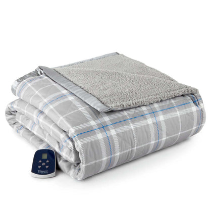  Shavel Micro Flannel The Modern Reverse To Sherpa Electric Heated Blanket - Twin
