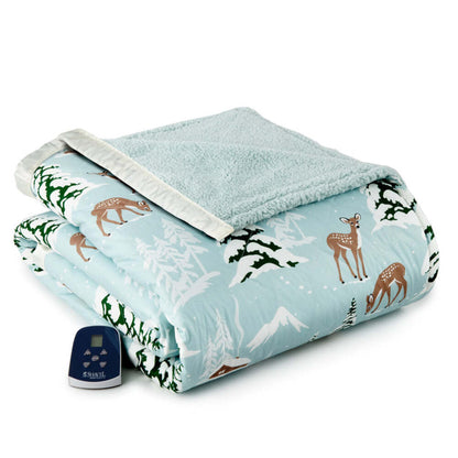 Shavel Micro Flannel The Modern Reverse To Sherpa Electric Heated Blanket - Twin