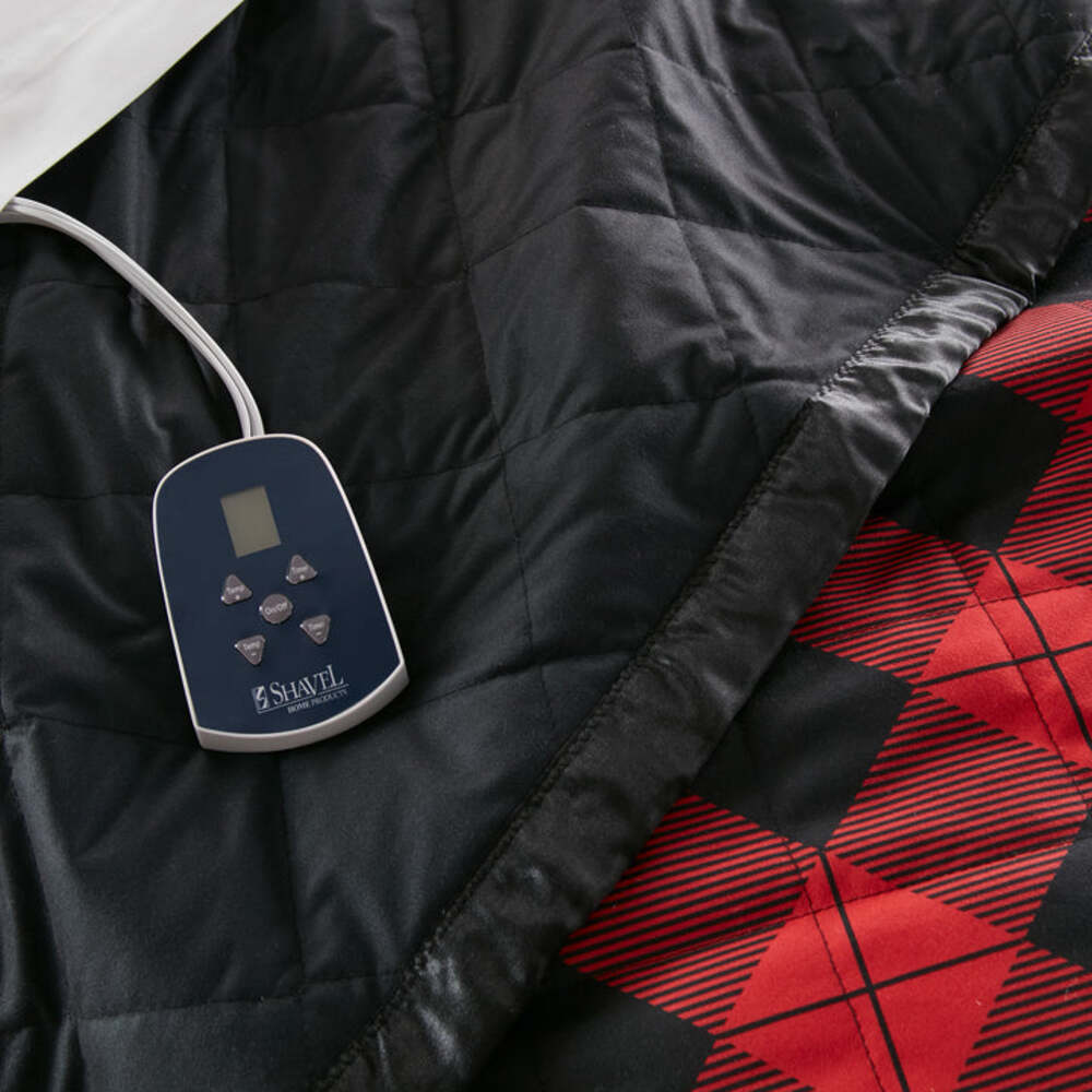  Shavel Micro Flannel The Original 7 Layers Of Warmth Electric Blanket - Full/Buffalo Check Red