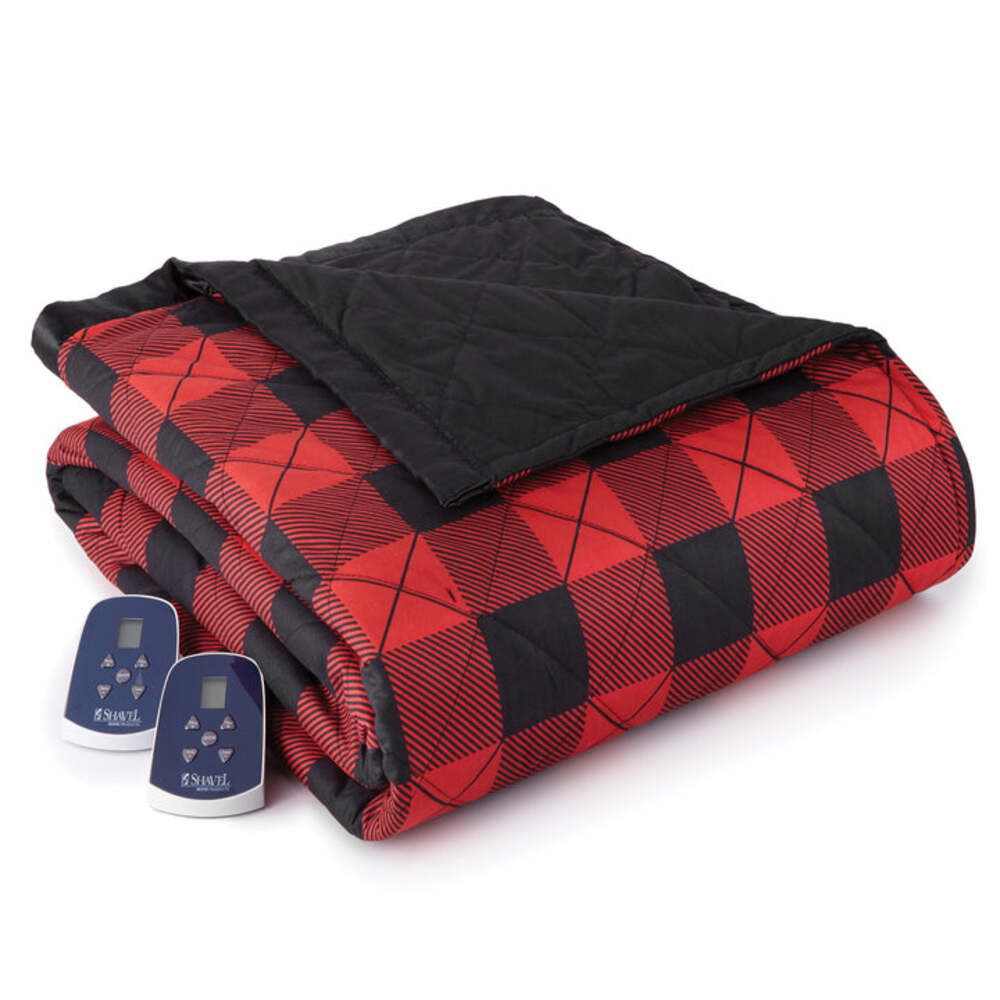  Shavel Micro Flannel The Original 7 Layers Of Warmth Electric Blanket - Queen/Buffalo Check Red