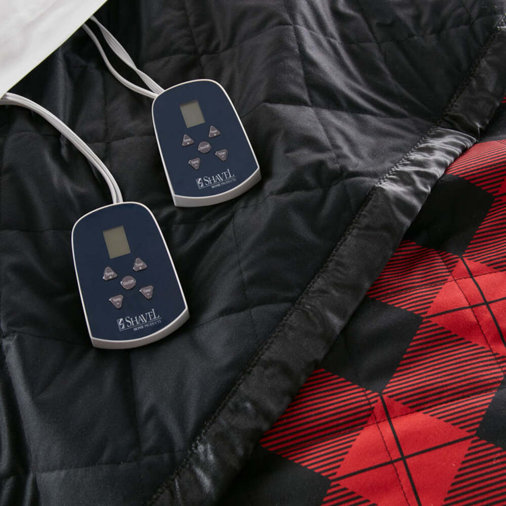  Shavel Micro Flannel The Original 7 Layers Of Warmth Electric Blanket - Queen/Buffalo Check Red