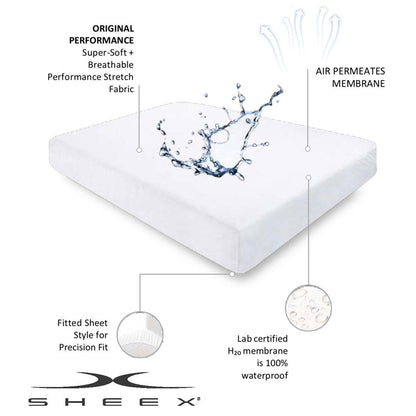  Sheex Elevated Performance Mattress Protector - Full/Bright White