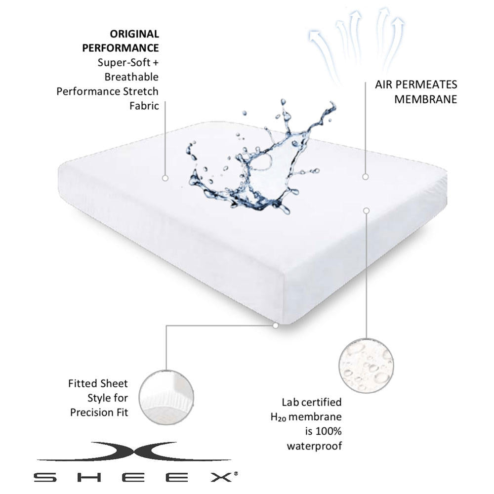  Sheex Elevated Performance Mattress Protector - King/California King - Bright White