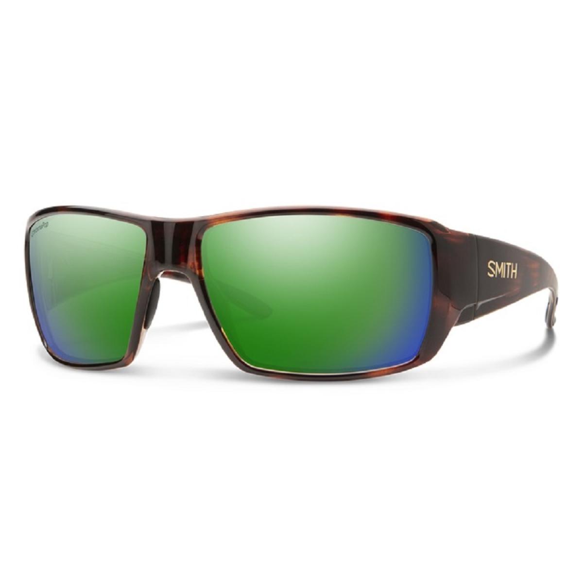  Smith Optics Guides Choice Sunglasses ChromaPop Polarized Green Mirror - Tortoise Frame