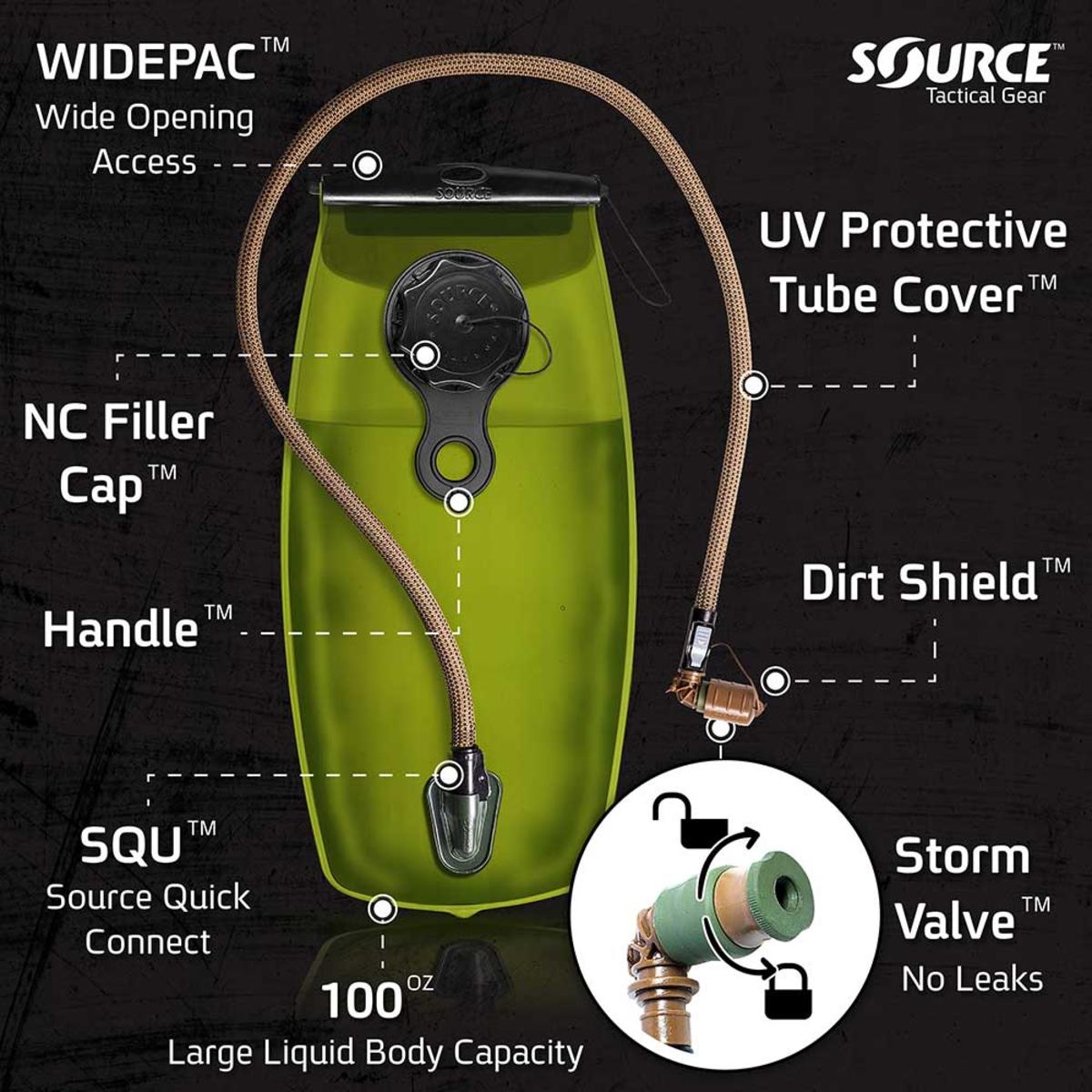  Source Tactical WXP 2L Hydration Bladder - Black