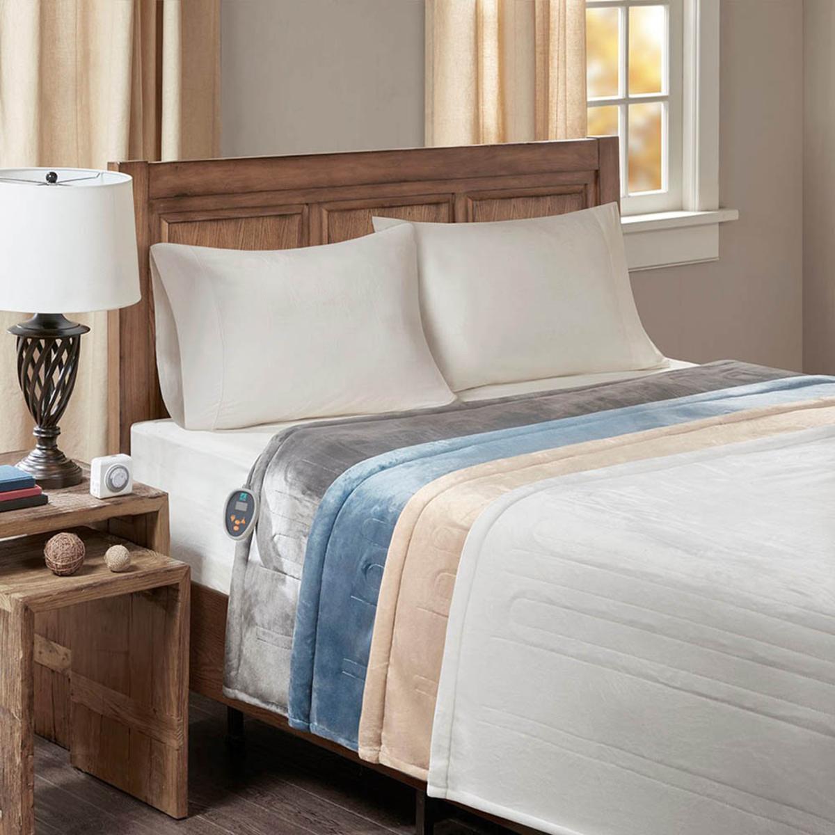  True North By Sleep Philosophy Ultra Soft Plush Reverses To Berber Heated Blanket With Bonus Automatic Timer - Full