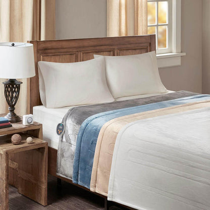  True North By Sleep Philosophy Ultra Soft Plush Reverses To Berber Heated Blanket With Bonus Automatic Timer - Twin