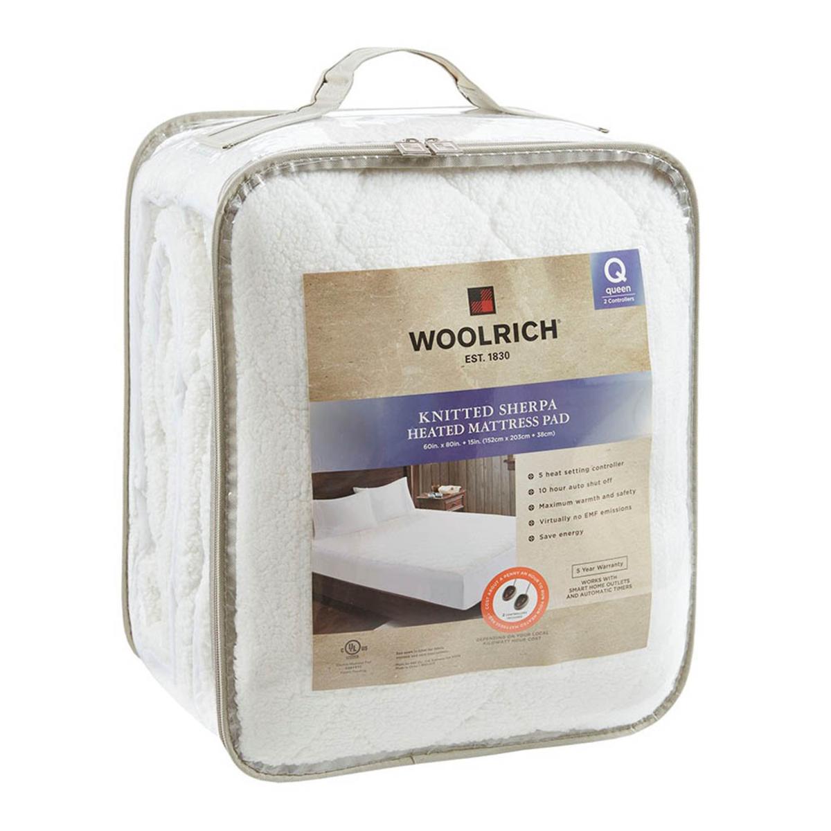  Woolrich Heated Sherpa Mattress Pad - Queen