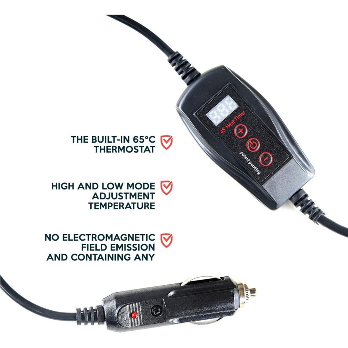  Zone Tech 12V Car Mini Heated Travel Blanket Pad - Classic Black